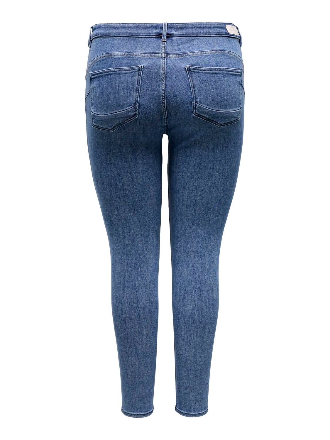 CARPOWER Mittlere Taille Skinny Fit Jeans Dark Medium Blue Denim