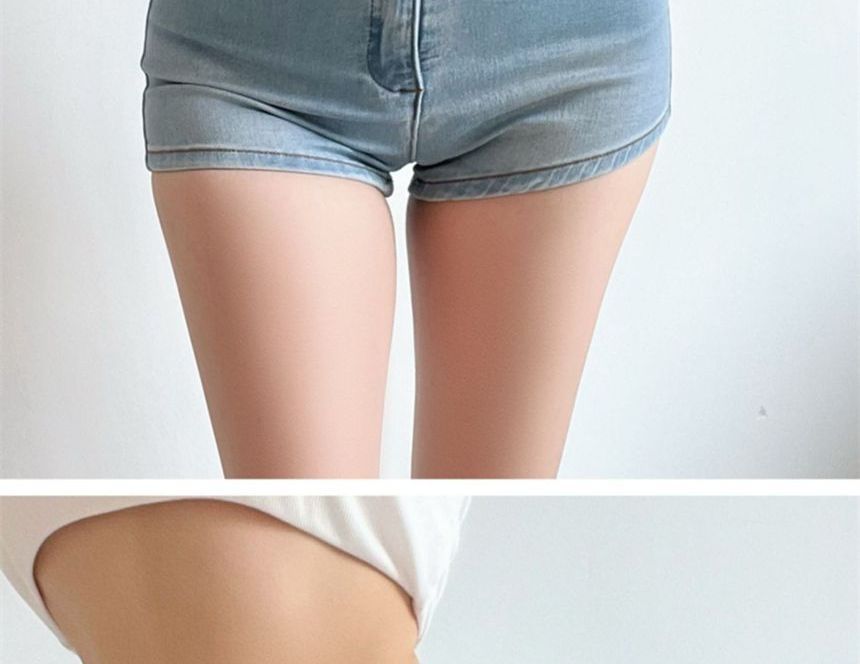 Notica - High Waist Washed Denim Hotpants