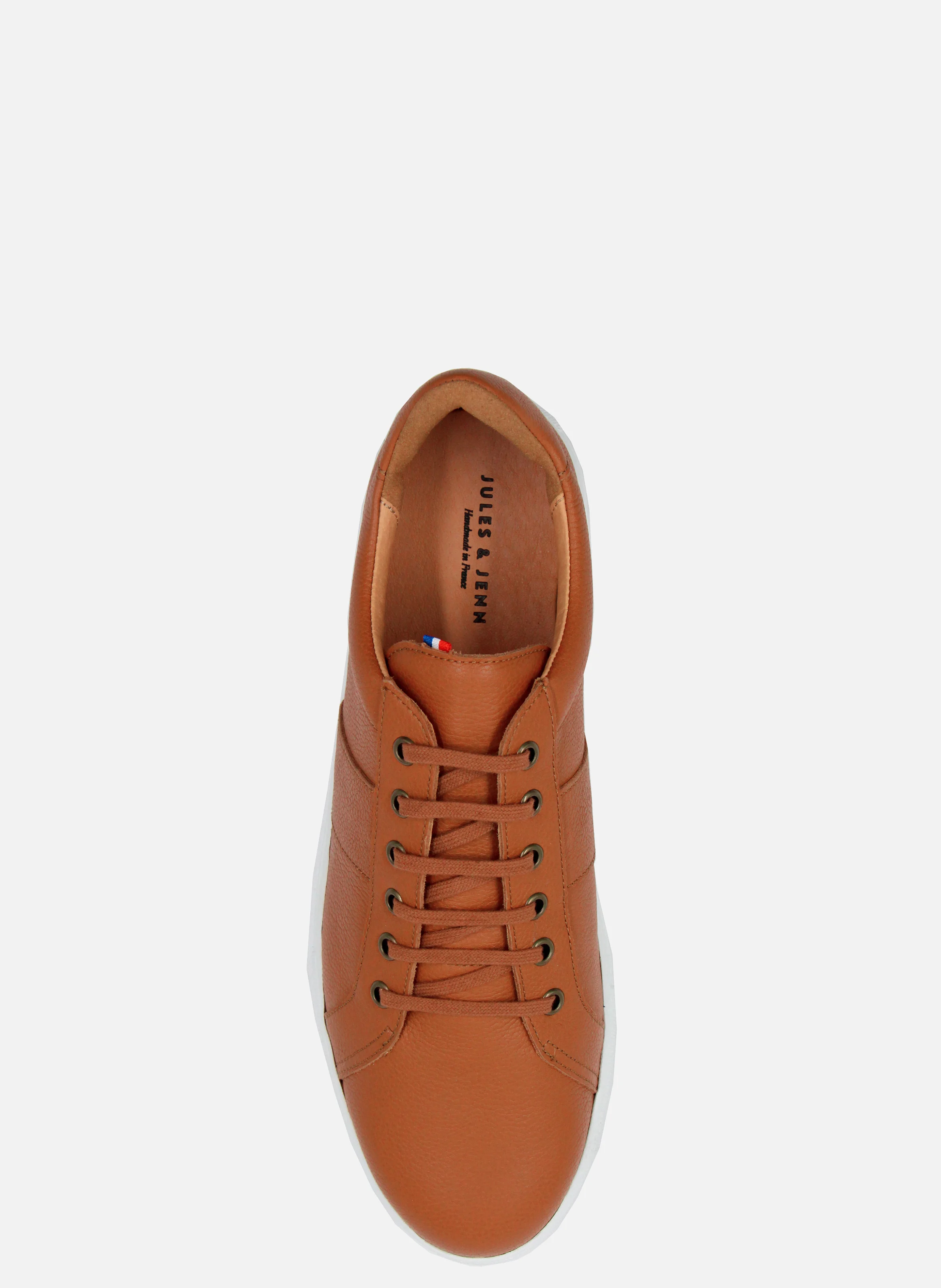 Baskets mif cuir grainé | Marron