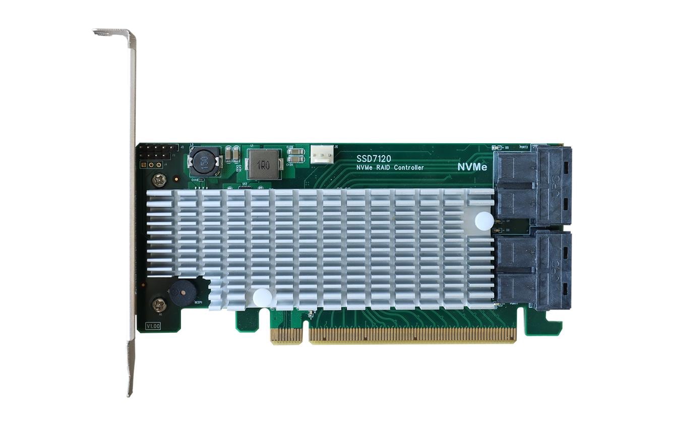 Host Bus Adapter Rocket 1120 PCI-Ex16v3 - 4x SFF-8643<br>PCIe 3.0 x16 4-Port U.2 NVMe HBA – Vielseitige 4-Kanal PCIe Gen3 NVMe Konnektivitätslösung