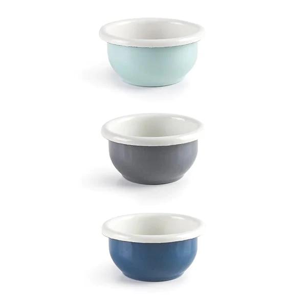Set de 3 bols à sauce gris, bleu pétrole, bleu ciel Ibili