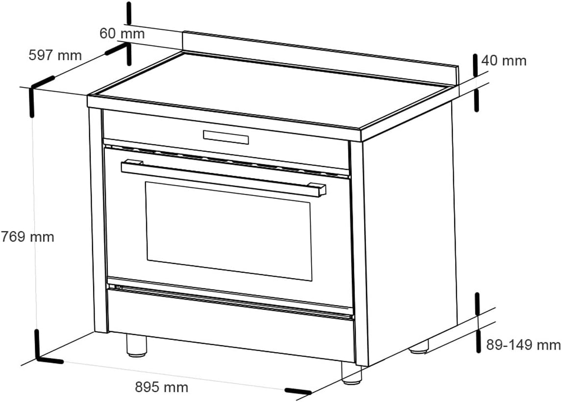 KKT KOLBE Kochzentrum | Standherd mit Induktionskochfeld | 90cm | 108 l | 4 Zonen | 15 Heizstufen | Teleskopauszug | Drehspieß | Grill | SensorTouch | CC9001IND