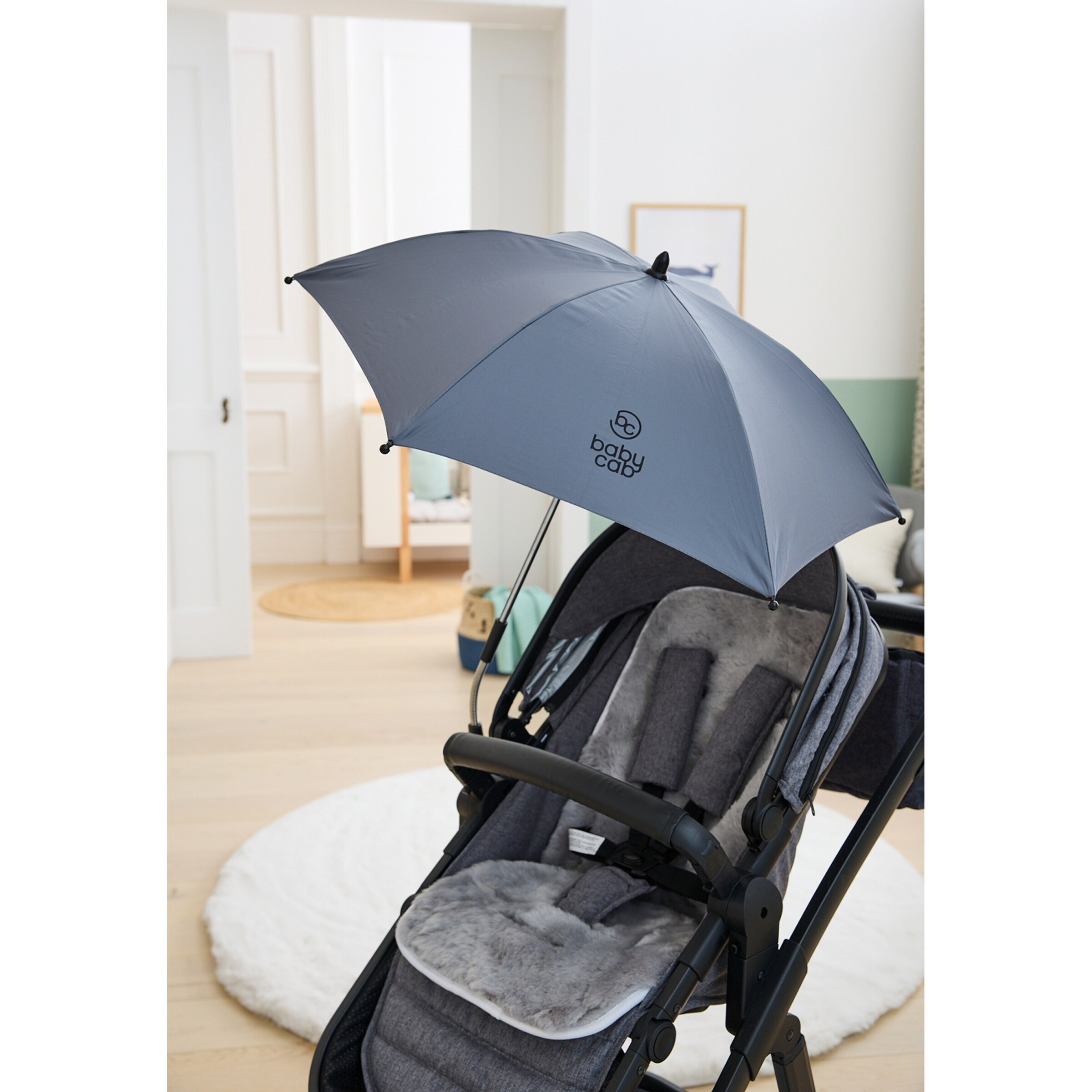 babycab Universal Sonnenschirm für Kinderwagen dunkelgrau
