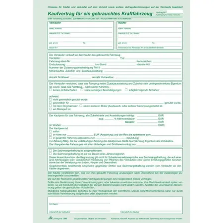 RNK Verlag Verlag KFZ Vertrag mit Leuchtplakat