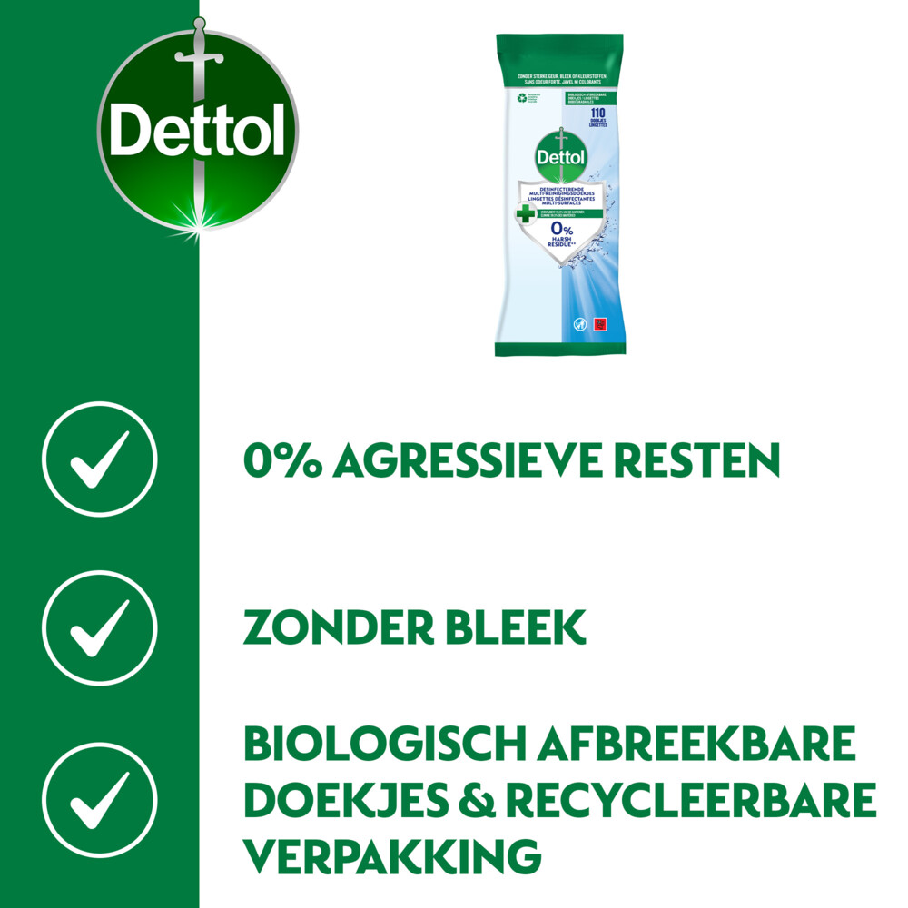 Dettol Desinfecterende Reinigingsdoekjes Cleanser110 stuks
