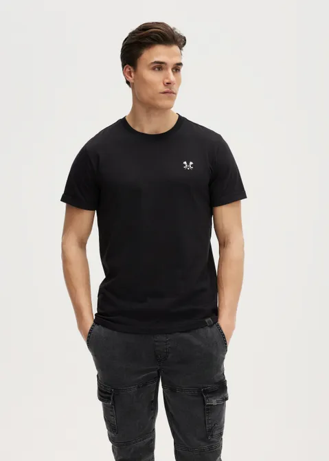 T-shirt met kruis logo zwart (ZWART)