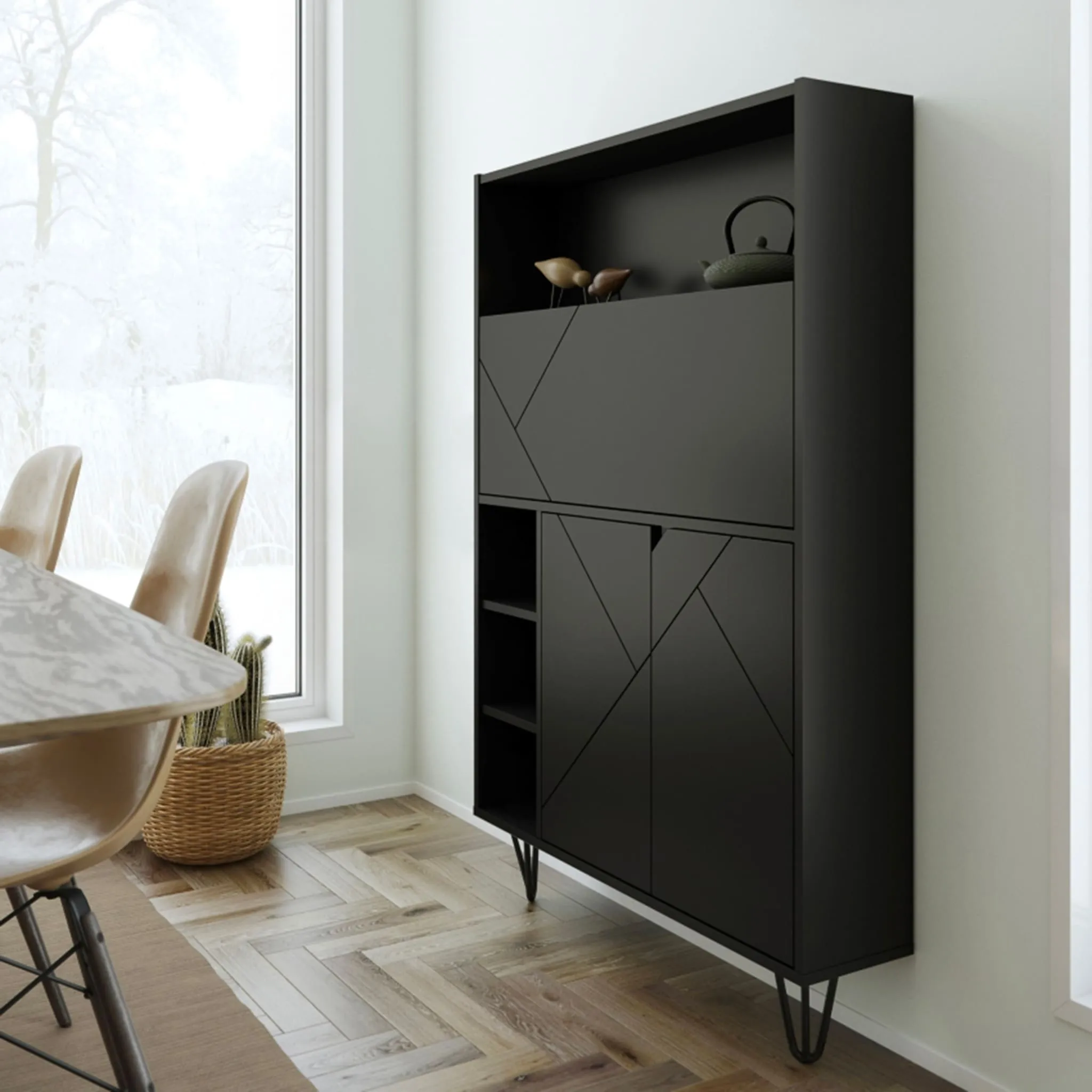 Nexera Bureau Mural Slim - Noir