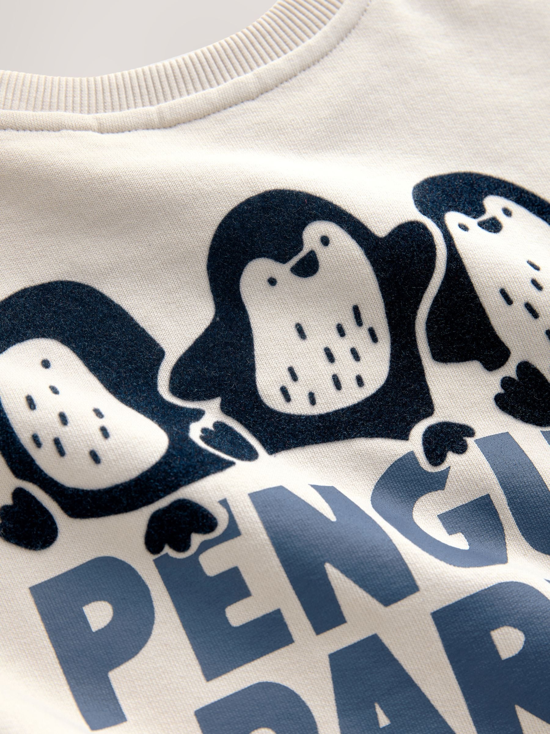 Ecr-wit met pinguïn - Set met sweatshirt en joggingbroek met strepen (3mnd-7jr)