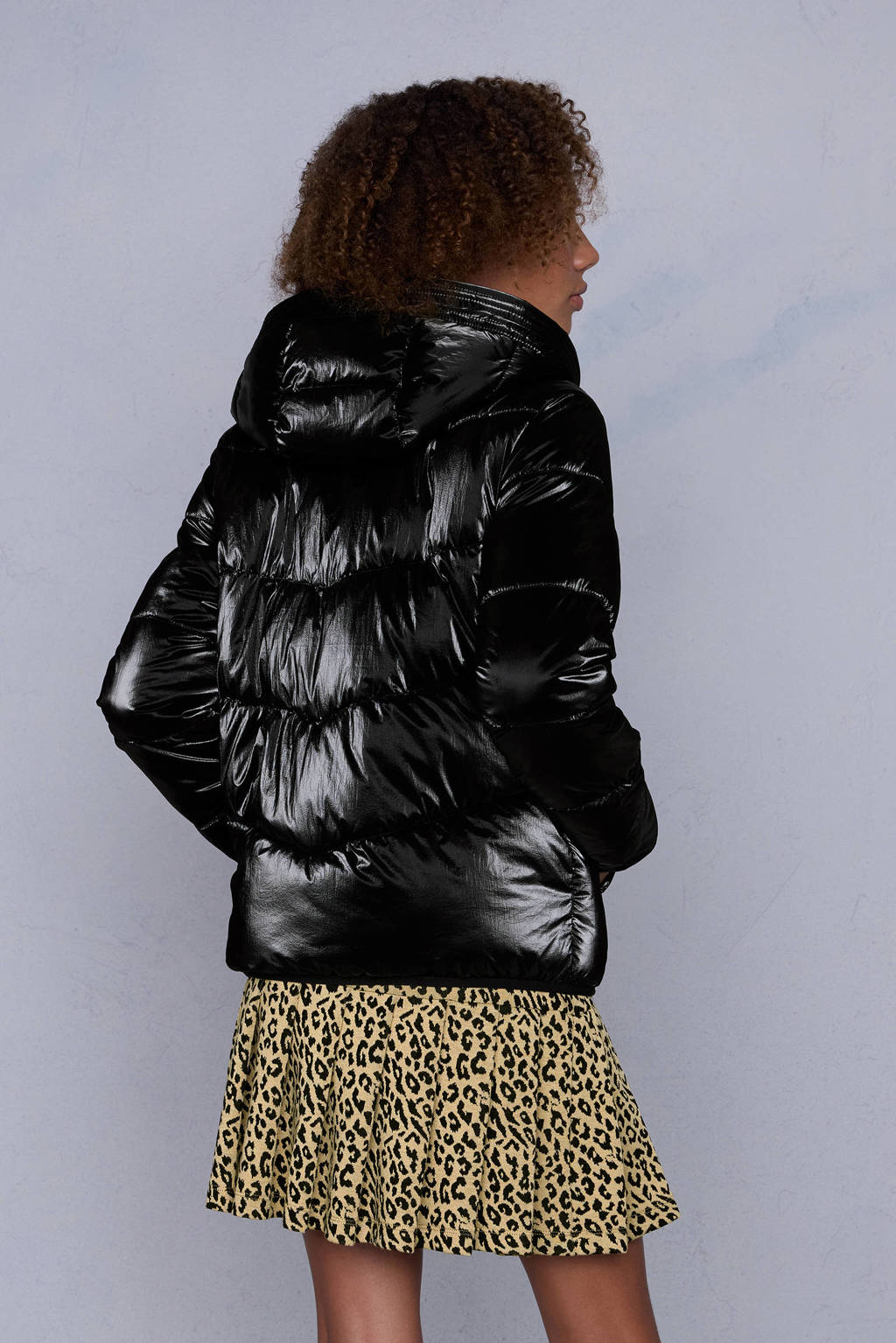 Coolcat Puffer Winterjas Juna Metallic Zwart