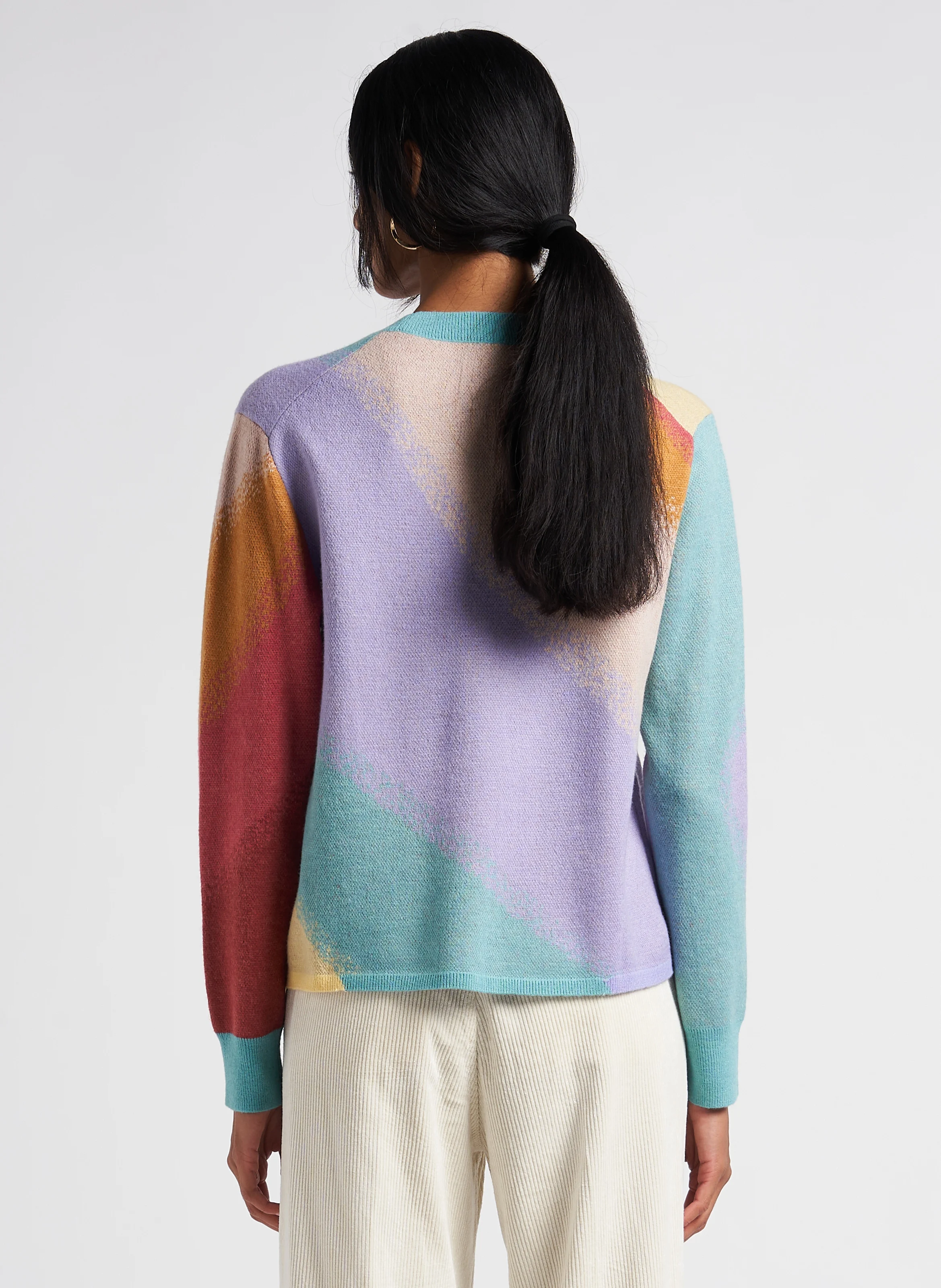 Pull col rond en jacquard | Multicolore