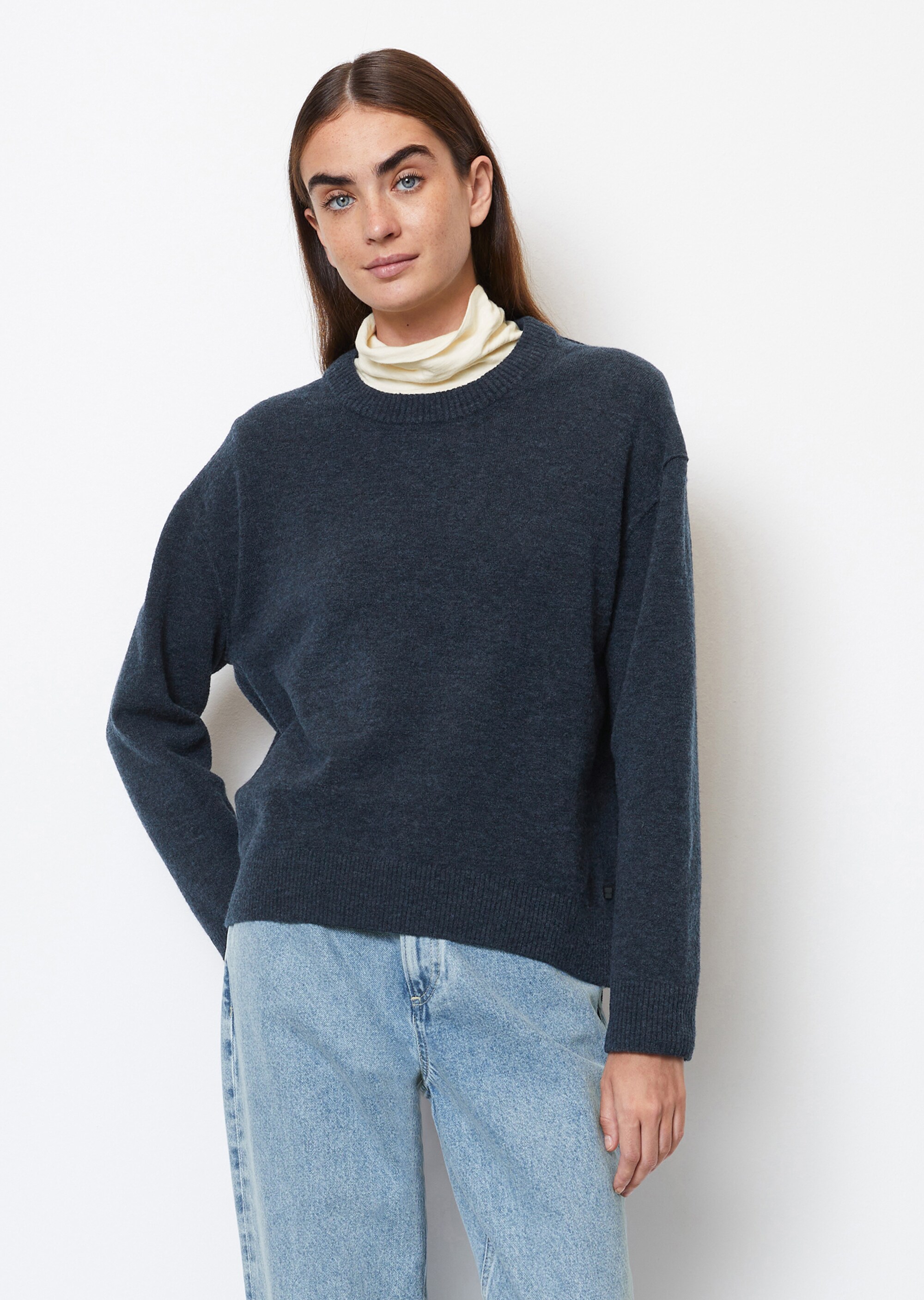 Strickpullover regularaus softem Schurwolle-Mix