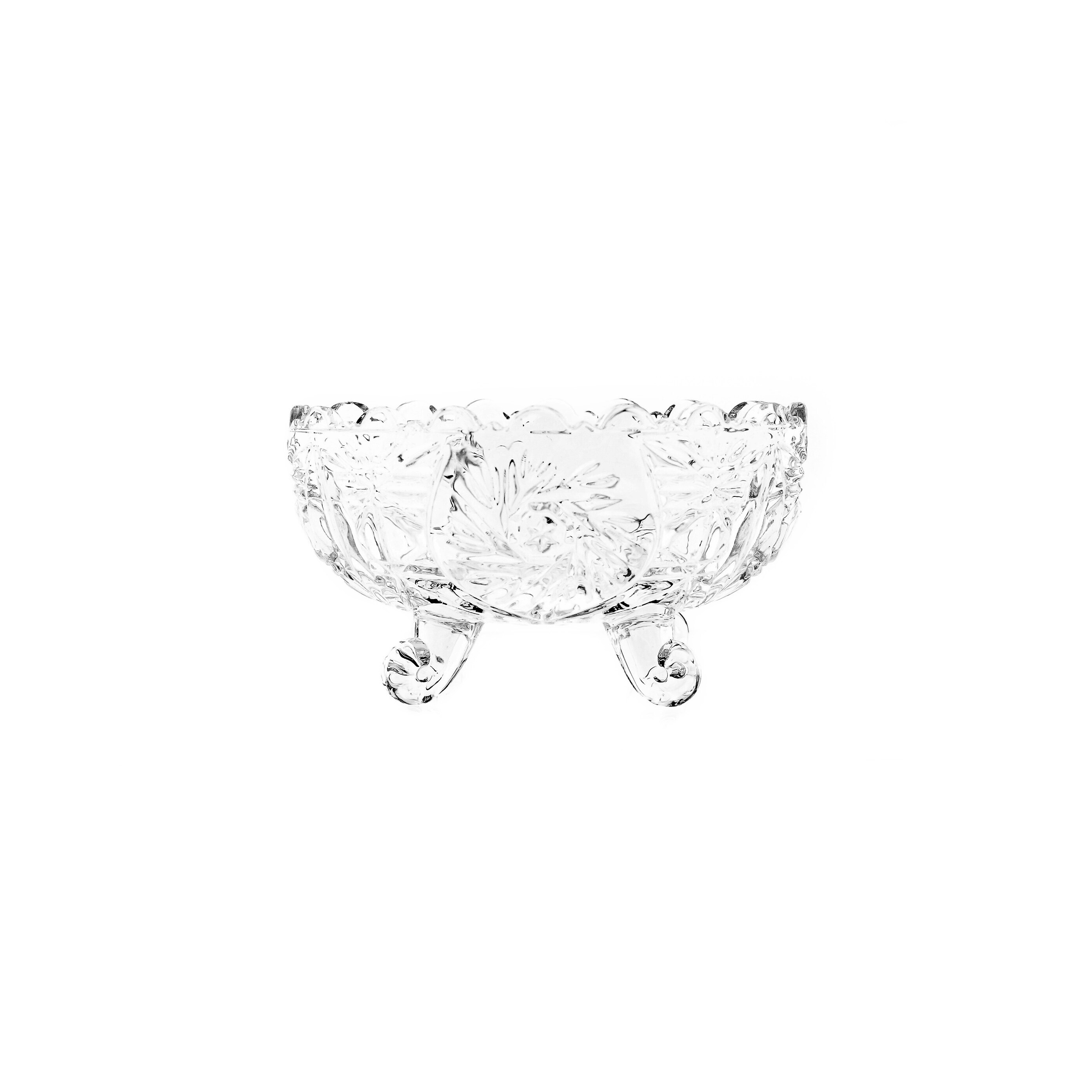 6 Tlg. Set Servierschale aus Glas Oval Glasschalen mit Muster