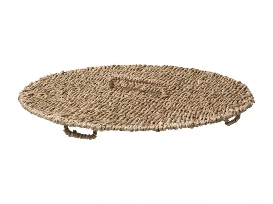 Panier à Linge 41L en Osier et housse en Coton Blanc D 38 x H 52 cm
