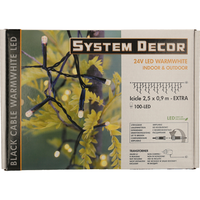 Star Trading System Decor LED-Lichterkette Icicle, 2.5 m, schwarz