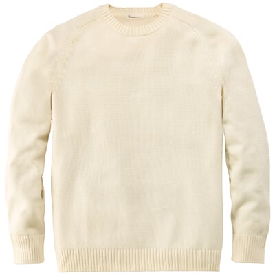 Herrenpullover Baumwolle, Offwhite