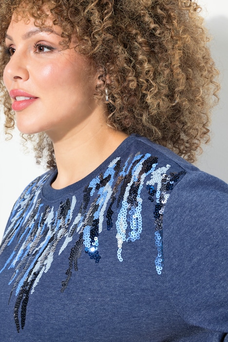 Sweater, Pailletten, Rundhals, Langarm