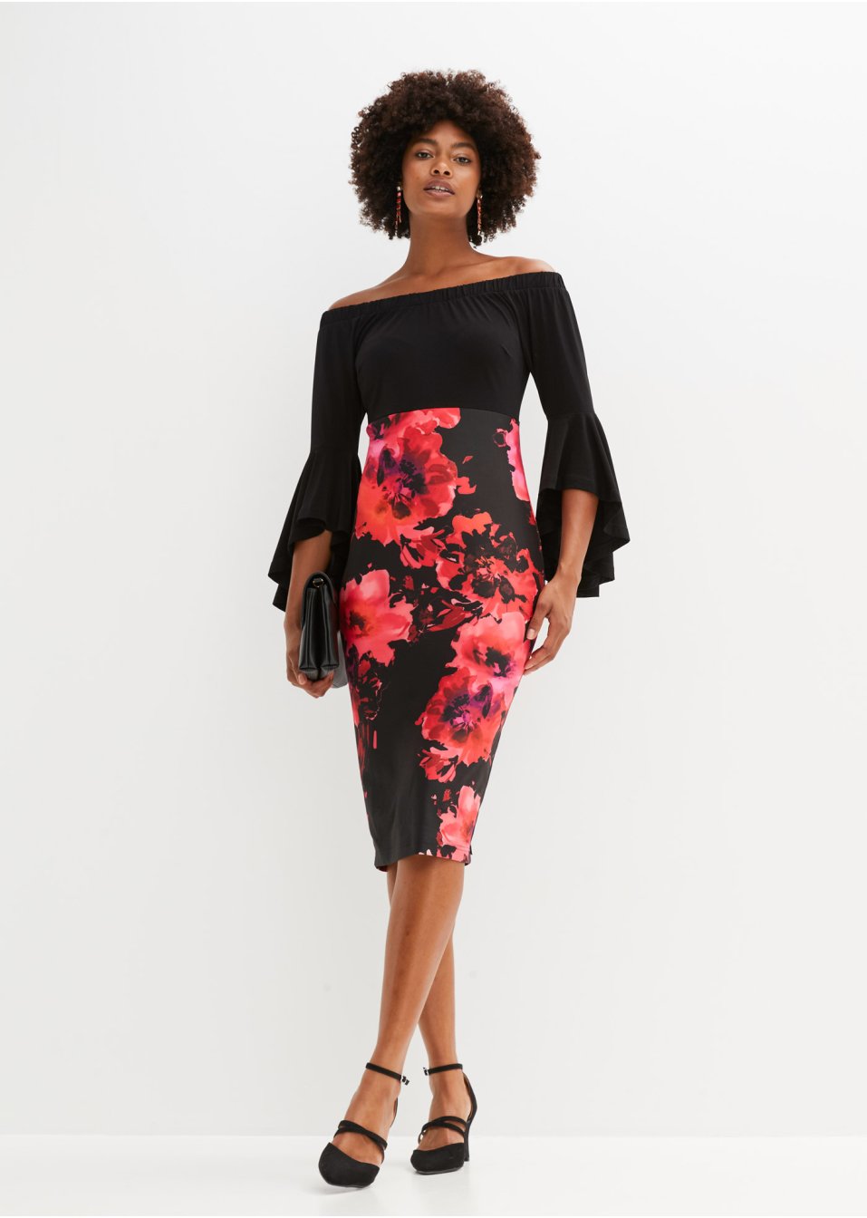 Robe fourreau à manches amples