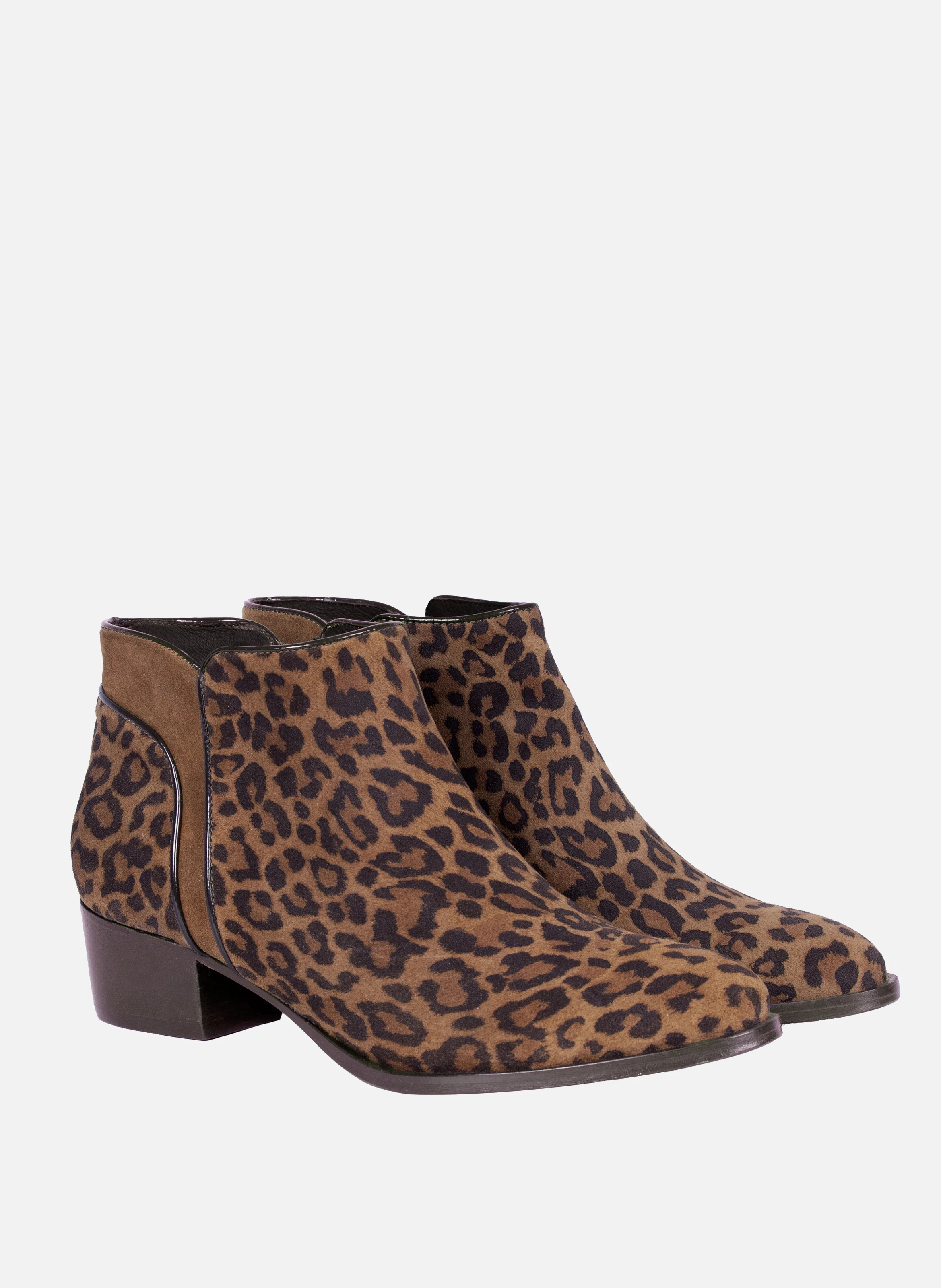 Bottines moyen talon cuir daim | Multicolore
