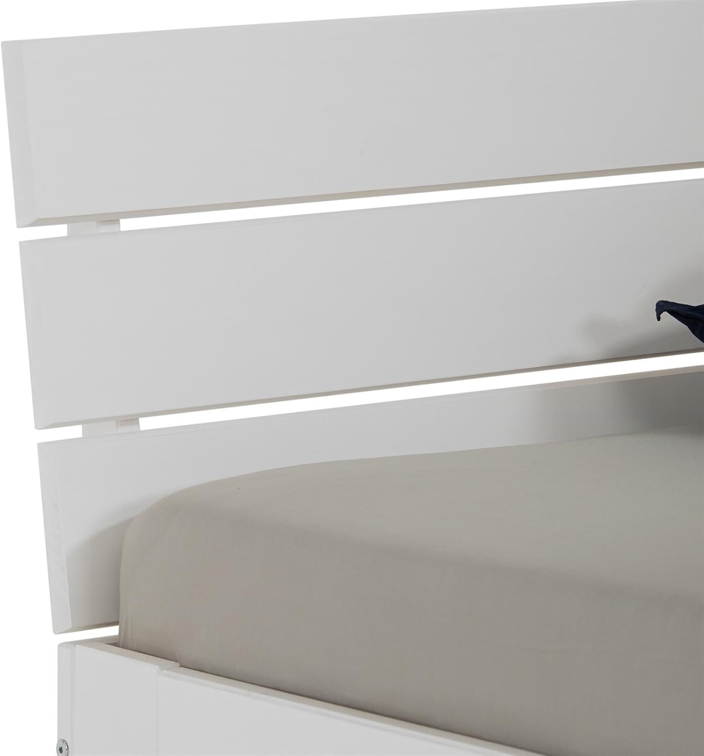 IDIMEX Massivholzbett Doppelbett Bettgestell mit Kopfteil Thomas, Kiefer massiv, 140x200 cm, weiß