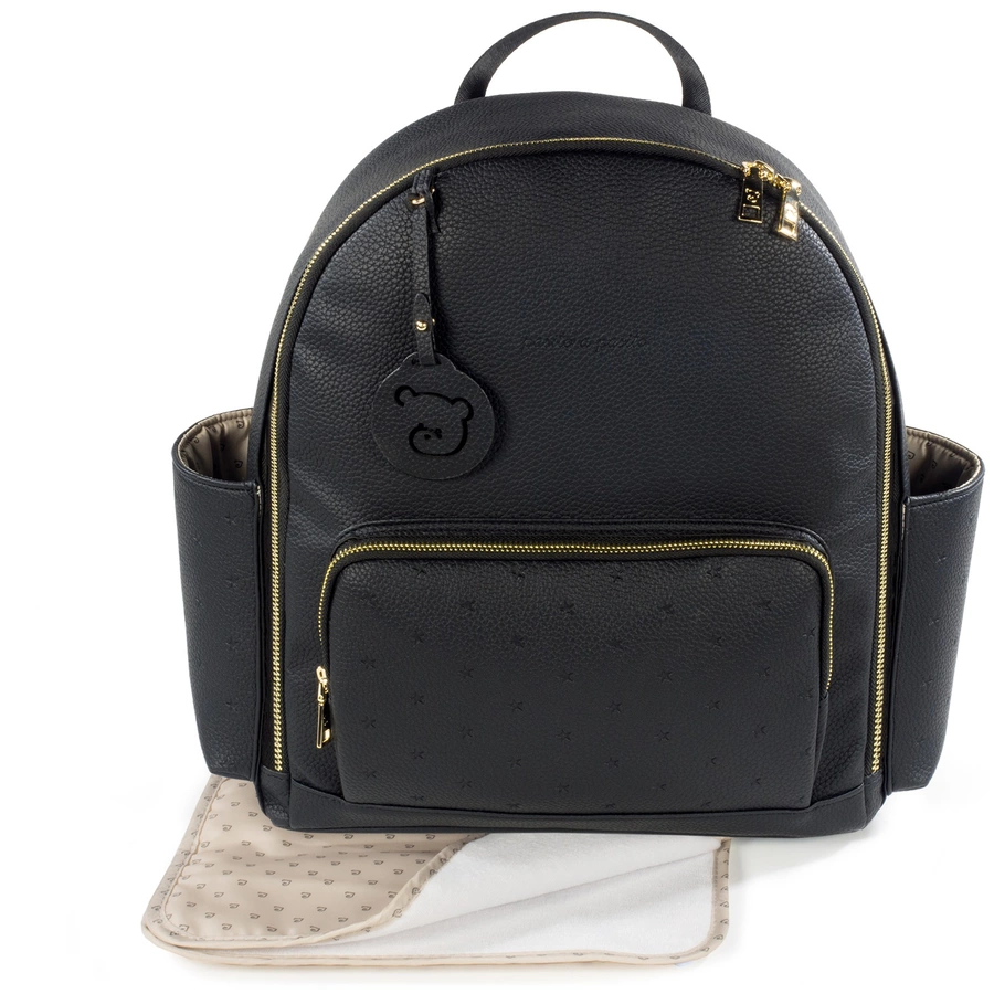 pasito a pasito Wickelrucksack Sterne  schwarz