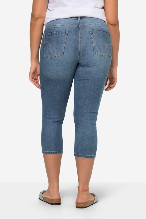 3/4-Jeans, 5-Pocket, Verschluss mit sichtbaren Knöpfen