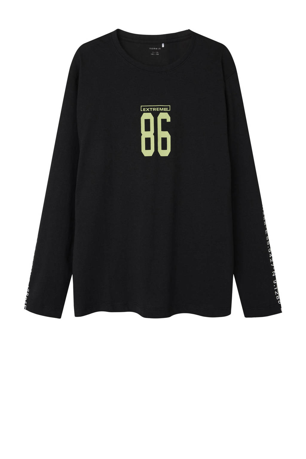 NAME IT longsleeve NKMNONO met backprint zwart/geel