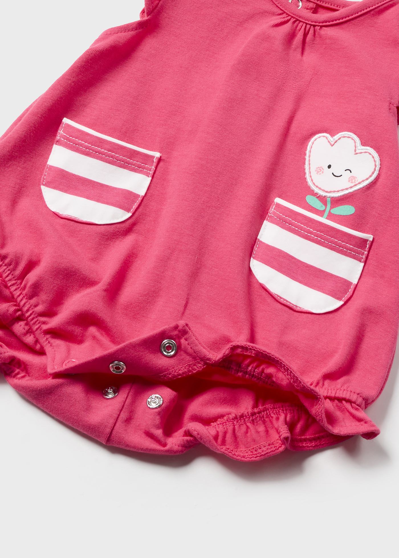 Conjunto de 3 macacões Better Cotton para recém-nascidos, rosa sorvete.