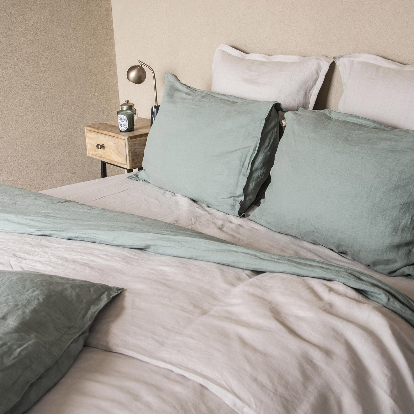 Febronie Housse de couette 100% Lin  Hortense beige