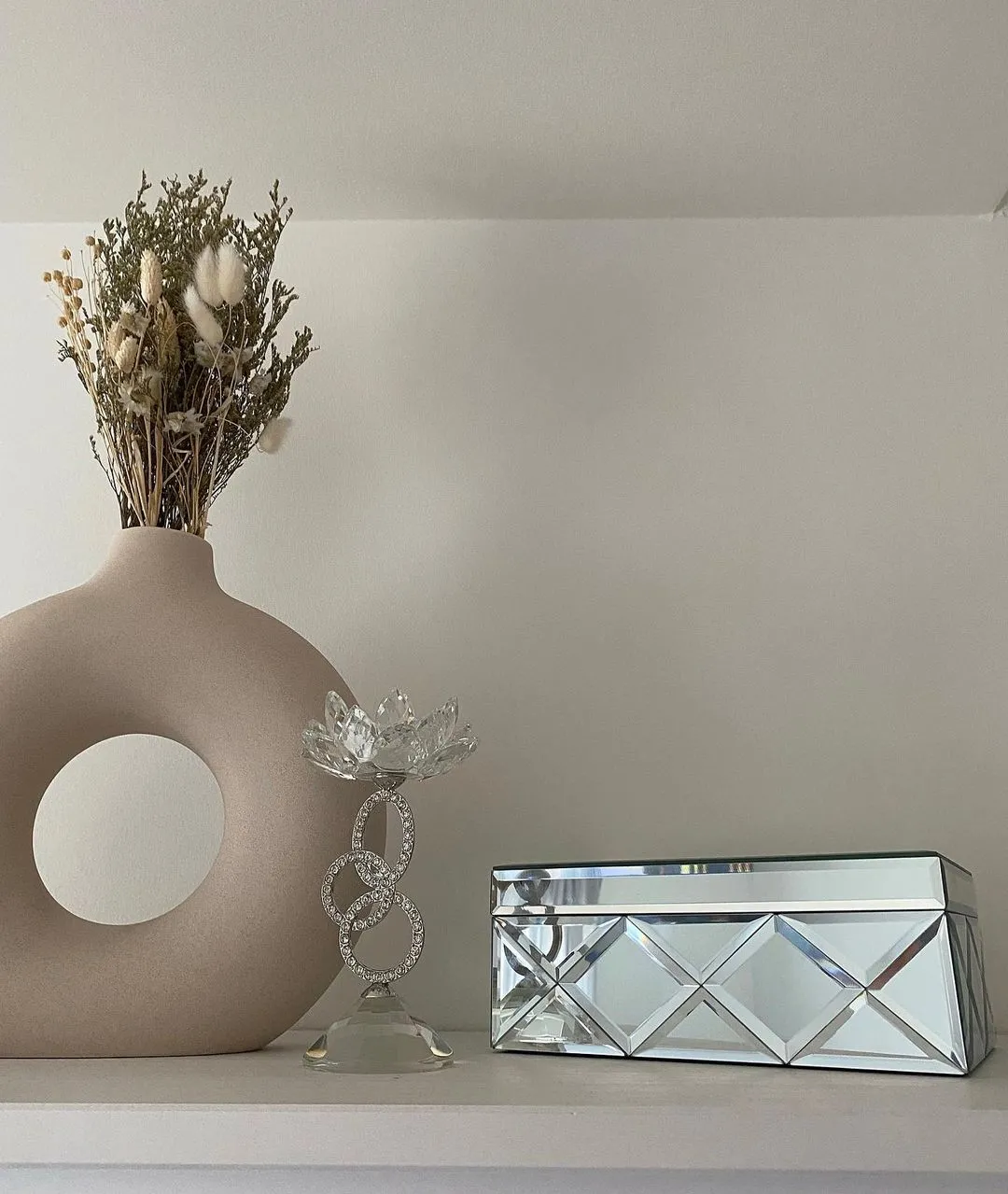 Opbergdoosje GORRON Glas Spiegelend zilver