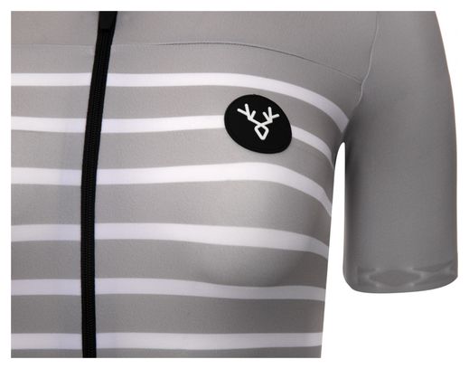 Maillot Manches Courtes Femme LeBram Ventoux Gris Coupe Ajustée