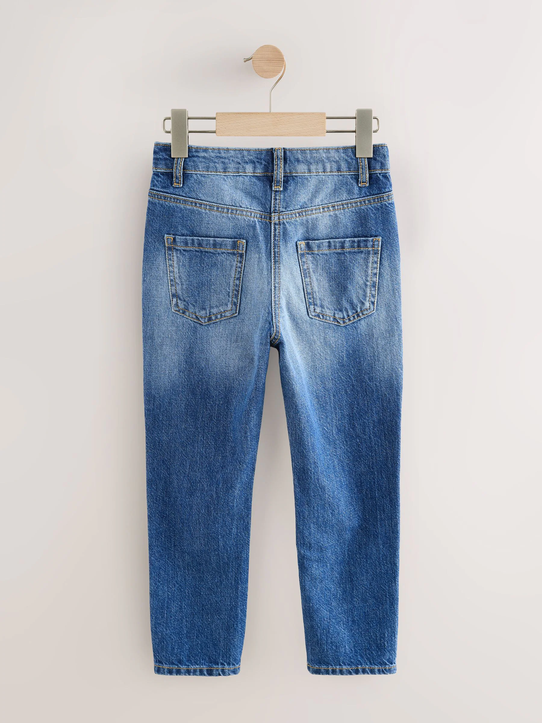 Middenblauw denim - Mom jeans met lange lengte (3-16jr)
