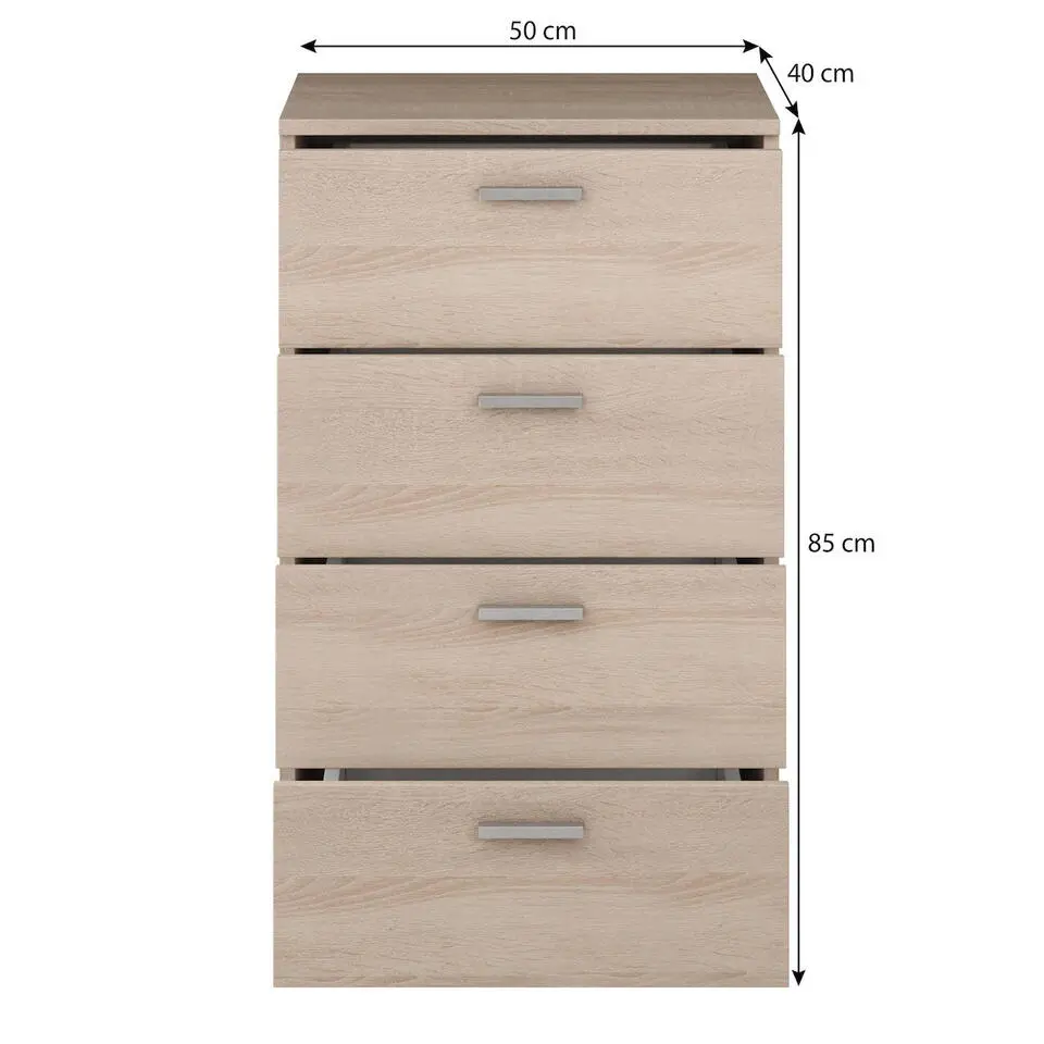 Meubella - Ladekast Dento - Wit - 50 cm