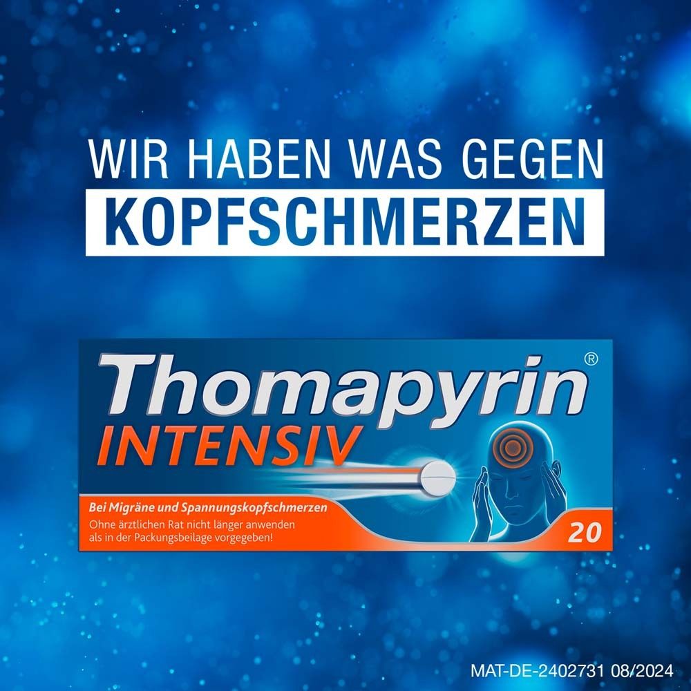 Thomapyrin INTENSIV bei intensiveren Kopfschmerzen & Migräne