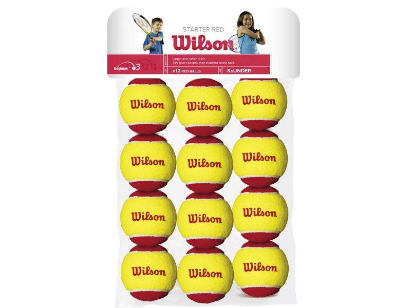 Wilson Tennisball Starter rot Set mit 12 Bällen