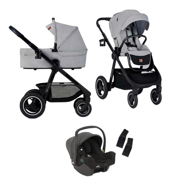 Poussette Everyday 2 en 1 Grise + Siège-auto I-Snug 2 Shale - KINDERKRAFT