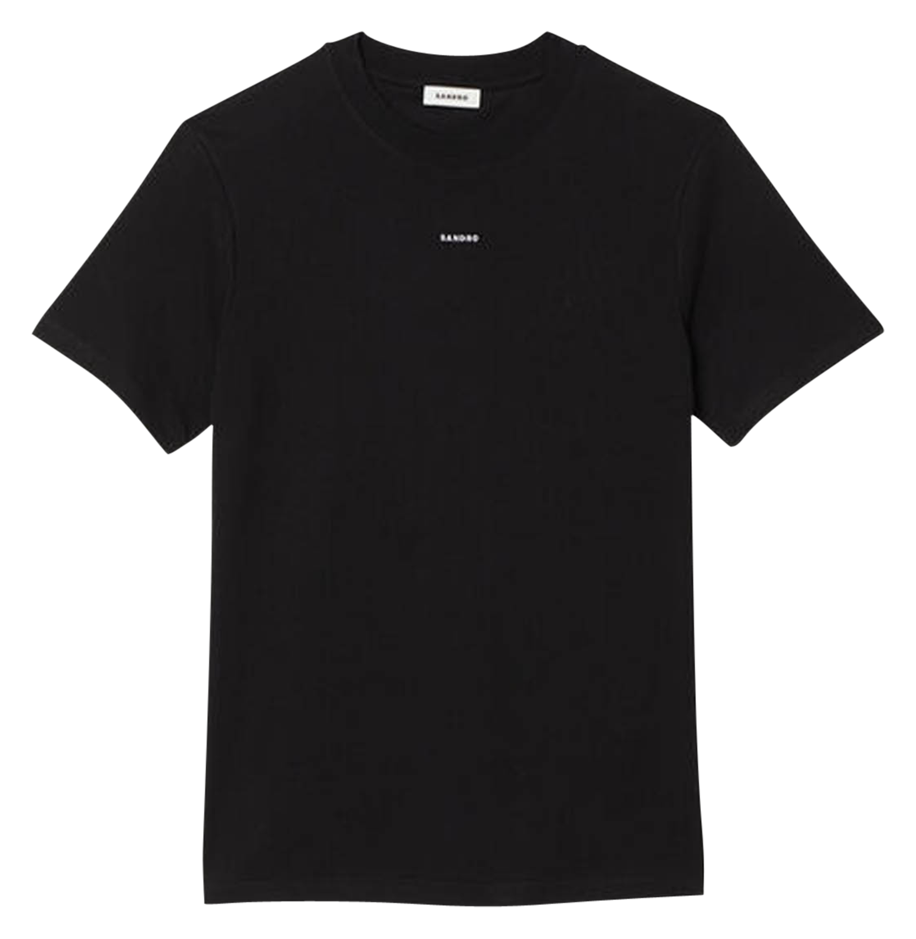 Tee-shirt droit col rond en coton | Noir
