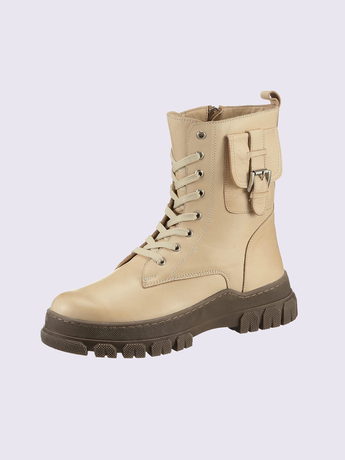 Bottines à lacets cuir nappa de vache
