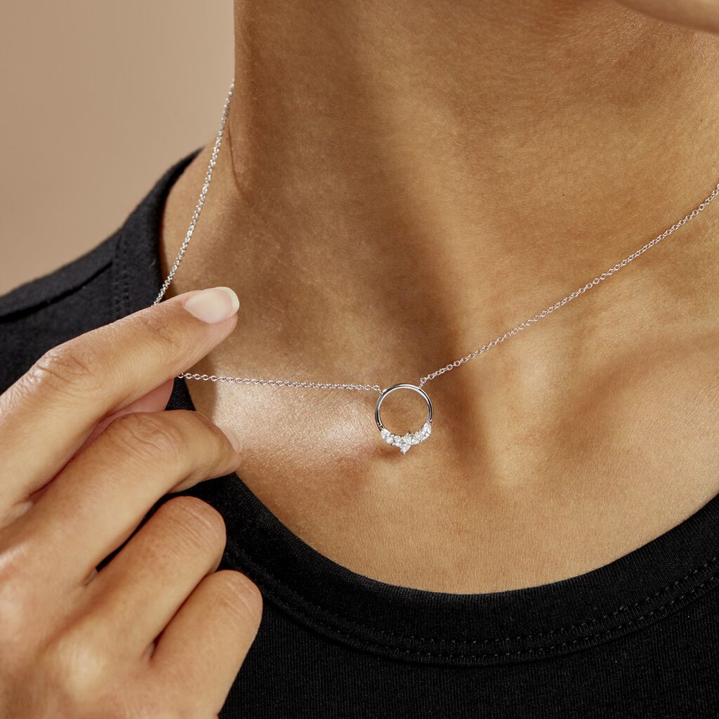 Collier Catiane Argent Blanc Oxyde De Zirconium