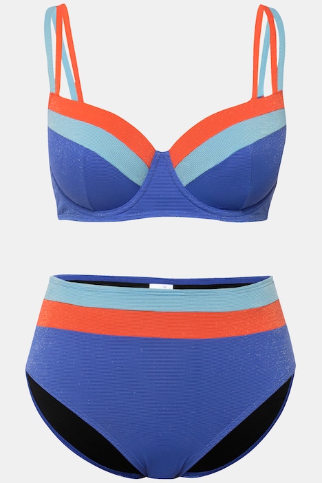 Bikini, D-Cup, Glitter, Softcups, Bügel, Doppelträger