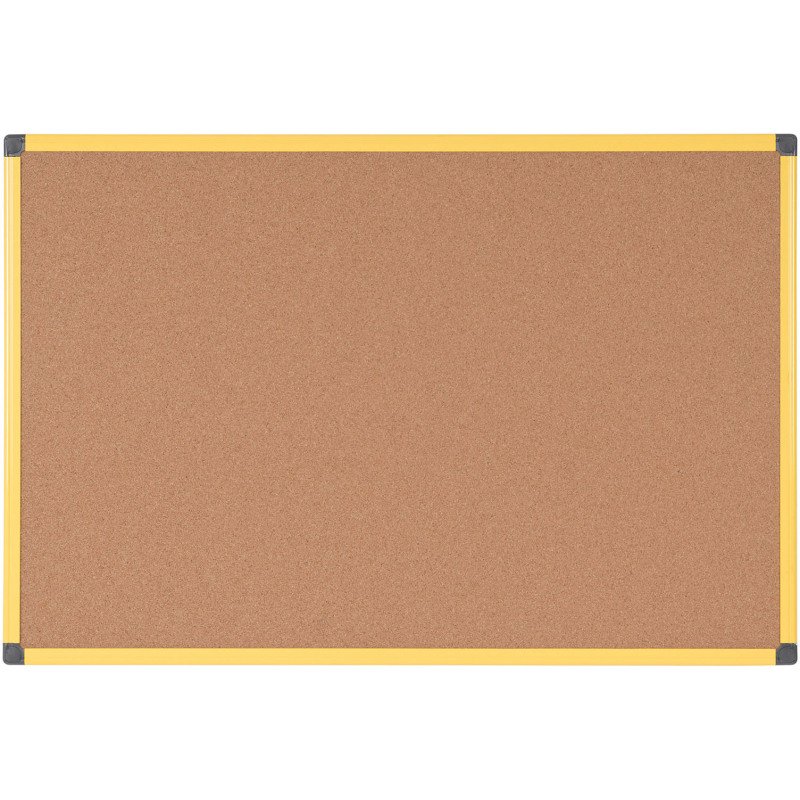 Tableau liege Ultrabrite industriel cadre jaune 180 x 90 cm Bi-Office