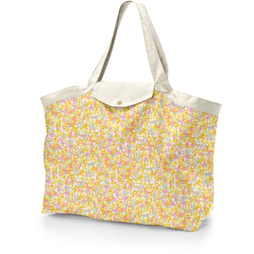Grand Sac Cabas En Tissu Mimosa Jaune Rose