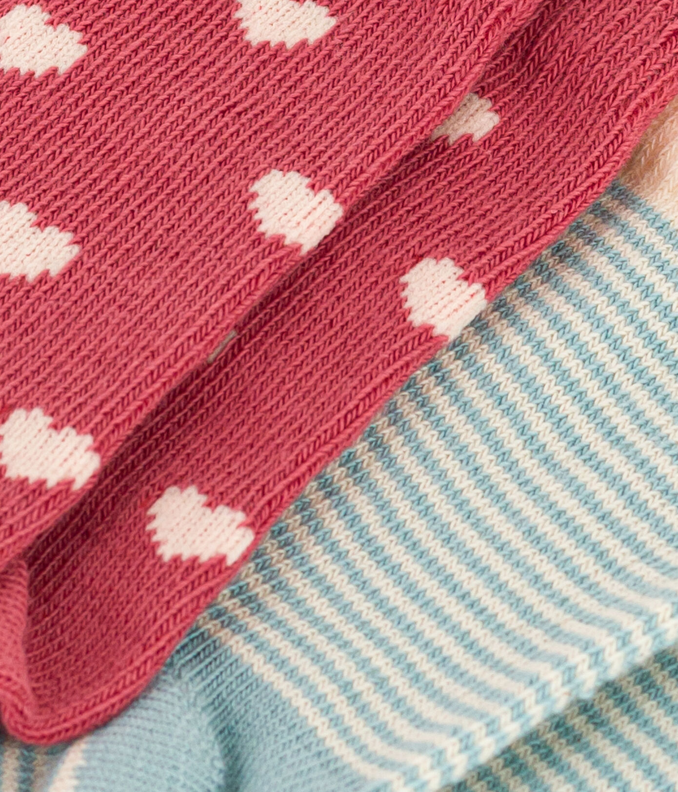 Lot de 2 paires de chaussettes cœurs en jersey de coton bébé