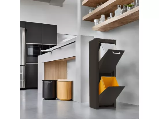 Poubelle cuisine de tri sélectif - 2 compartiments de 20L- CUBEK