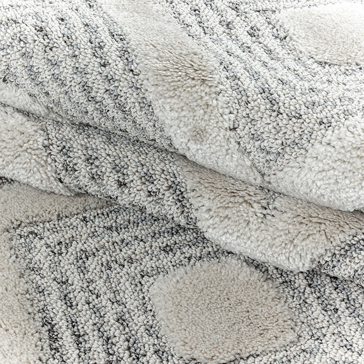 Scandinavisch vloerkleed - Pitea Ethno Creme/Grijs