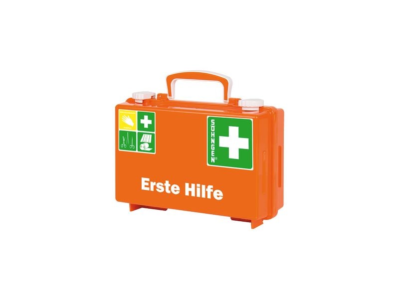 SÖHNGEN Erste-Hilfe-Set QUICK-CD SUISSE, DIN 13157, Orange Erste-Hilfe-Koffer inklusive Wandhalterung