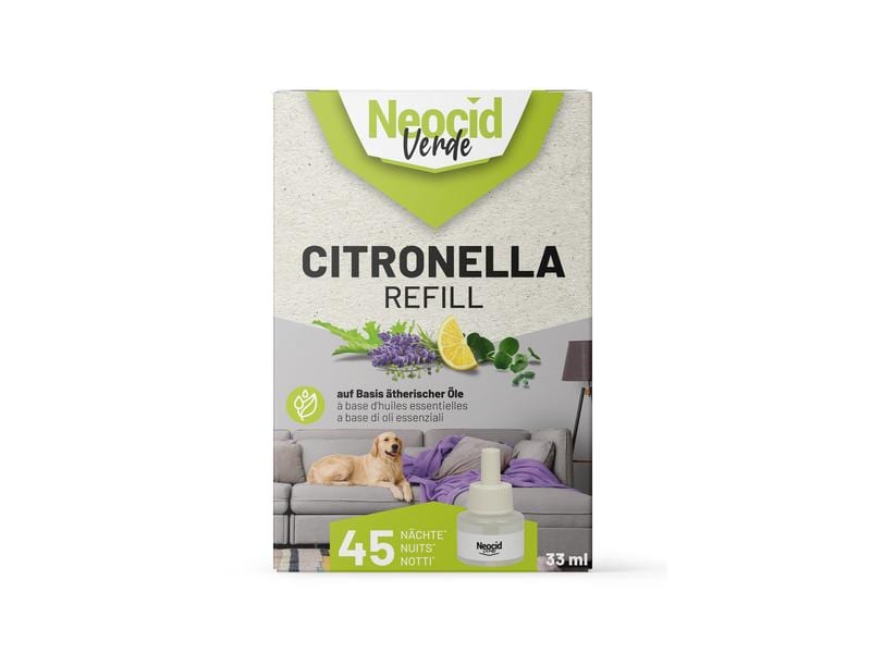 Neocid Expert Mückenstecker Verde Citronella Refill-Flasche Insektenabwehr auf Basis ätherischer Öle