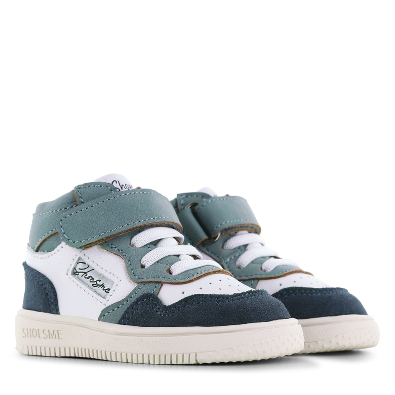Shoesme wit-blauw sneakertje Microfiber leer, Suède | Jongens schoenen