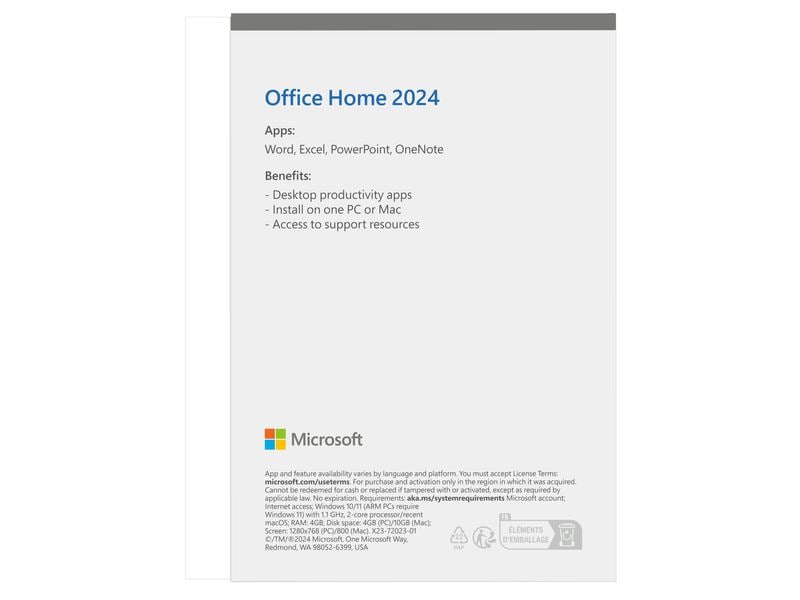 Microsoft Office Home 2024 Vollversion, Englisch Das aktuelle Office für Zuhause, Schule und das Studium