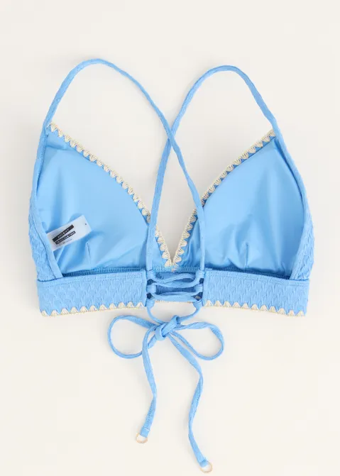 Triangel bikini top met siersteek blauw (BLW.L)