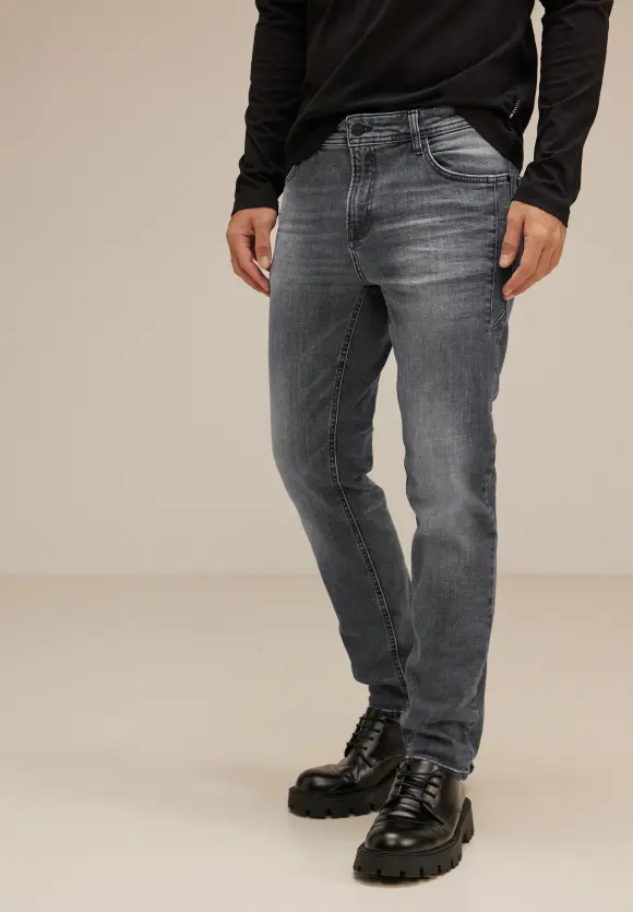 Graue Regular Fit Jeans - mid grey wash